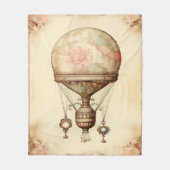  Steampunk Bloemen Hete Luchtballon Fleece Deken (Voorkant)
