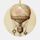 Steampunk Bloemen Hete Luchtballon Keramisch Ornament (Voorkant)