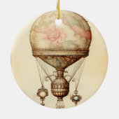 Steampunk Bloemen Hete Luchtballon Keramisch Ornament (Achterkant)