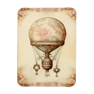  Steampunk Bloemen Hete Luchtballon Magneet