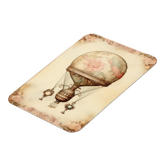  Steampunk Bloemen Hete Luchtballon Magneet (Linkerzijde)