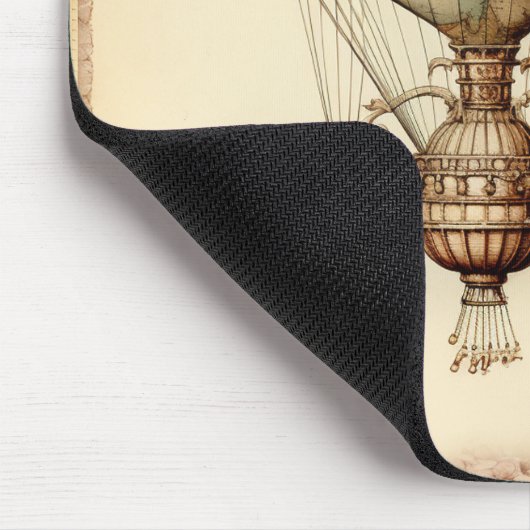  Steampunk Bloemen Hete Luchtballon Muismat (Hoek)