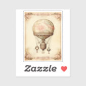 Steampunk Bloemen Hete Luchtballon Sticker (Vel)