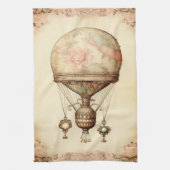  Steampunk Bloemen Hete Luchtballon Theedoek (Verticaal)
