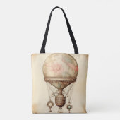 Steampunk Bloemen Hete Luchtballon Tote Bag (Achterkant)