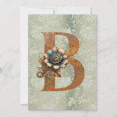 Steampunk Bloemen Letter B Note Cards Notitiekaartje (Voorkant)