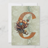 Steampunk Bloemen Letter C Note Cards Notitiekaartje (Voorkant)