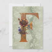 Steampunk Bloemen Letter F Note Cards Notitiekaartje (Voorkant)