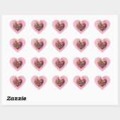 Steampunk Bloemen Roze en Gouden Hart Hart Sticker (Vel)
