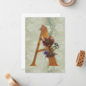 Steampunk Bloemenbrief Een briefje Kaarten Notitiekaartje (Voorkant / Achterkant in situ)