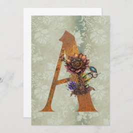 Steampunk Bloemenbrief Een briefje Kaarten Notitiekaartje