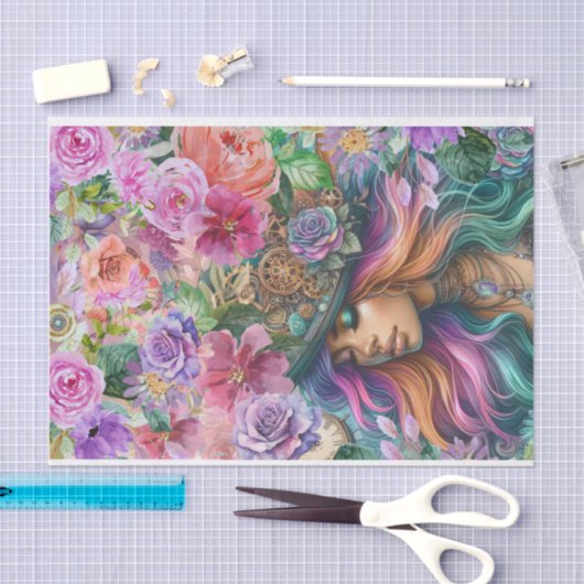 Steampunk Bloemendromen Weefselpapier Tissuepapier (Craft)