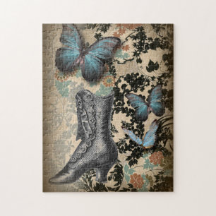 steampunk bloemenvlinder  Victoriaans schoen Legpuzzel