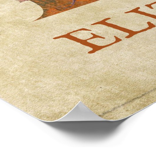 Steampunk Bloemletter E Poster (Hoek)