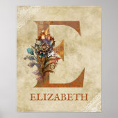 Steampunk Bloemletter E Poster (Voorkant)
