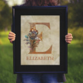 Steampunk Bloemletter E Poster