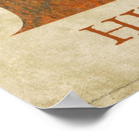 Steampunk Bloemletter H Poster (Hoek)