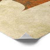 Steampunk Bloemletter R Poster (Hoek)