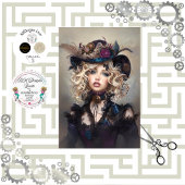 Steampunk Blonde-Lady Cogsworth Decoupage Tissuepapier