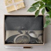 Steampunk Blondine Lady in Zwart Decoupage Tissuepapier (Geschenk)