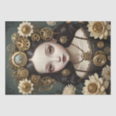 Steampunk Blossom Meisje - Decoupage - Tissuepapier (Voorkant)