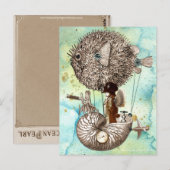 Steampunk Blowfish Mobile Briefkaart (Voorkant / Achterkant)