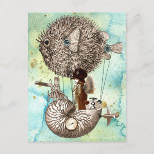 Steampunk Blowfish Mobile Briefkaart