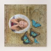  Steampunk Blue Butterflies Moederdag Legpuzzel (Horizontaal)