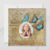 Steampunk Blue Butterflies op het perkament Kaart (Voorkant)