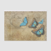 Steampunk Blue Butterflies op het perkament Tissuepapier (Voorkant)