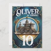 Steampunk Blue Copper verjaardagsfeestje Kaart (Voorkant)