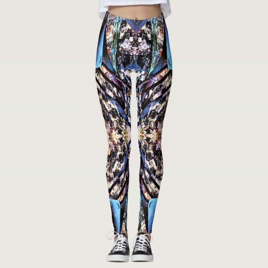 STEAMPUNK BLUE METAL LEGGINGS (Voorkant)