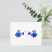 steampunk bluebeien briefkaart (Staand voorkant)