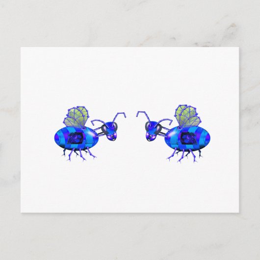 steampunk bluebeien briefkaart (Voorkant)
