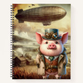 Steampunk Boar Spiraal Notitieboek (Voorkant)