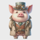 Steampunk Boar Transparante Sticker (Voorkant)