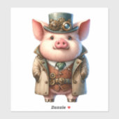Steampunk Boar Transparante Sticker (Vel)