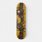 Steampunk Boek Industrieel Geel Persoonlijk Skateboard (Voorkant)