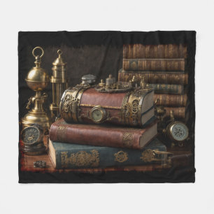 Steampunk  boeken fleece deken