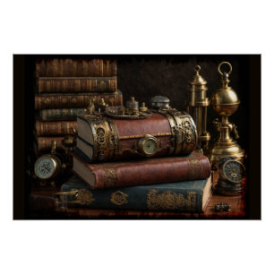Steampunk  boeken perfect poster