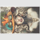 Steampunk Boheemse stijl Lady Decoupage Tissuepapier (Voorkant)