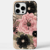  Steampunk Boho Roze & Zwarte Bloemen Case-Mate iPhone Case (Achterkant)