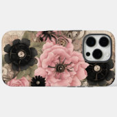  Steampunk Boho Roze & Zwarte Bloemen Case-Mate iPhone Case (Achterkant (horizontaal))