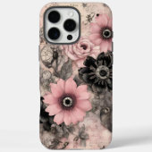  Steampunk Boho Roze & Zwarte Bloemen Case-Mate iPhone Case (Achterkant)