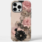  Steampunk Boho Roze & Zwarte Bloemen Case-Mate iPhone Case (Achterkant)