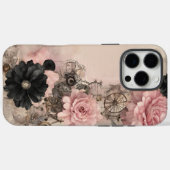  Steampunk Boho Roze & Zwarte Bloemen Case-Mate iPhone Case (Achterkant (horizontaal))