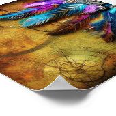 Steampunk boho veren poster (Hoek)