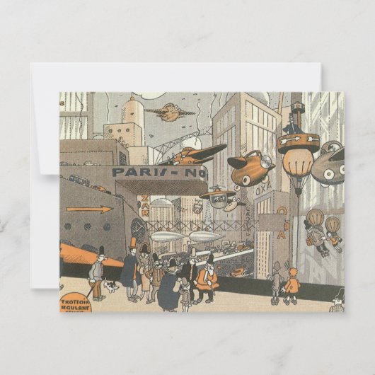 Steampunk Bon Voyage Party Uitnodiging (Voorkant)