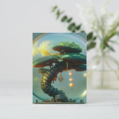 Steampunk Bonsai-boom onder een koepel Briefkaart (Staand voorkant)