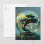 Steampunk Bonsai Tree in een Glass Orb Briefkaart (Voorkant / Achterkant)